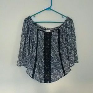 Rewind off the shoulder boho peasant style top